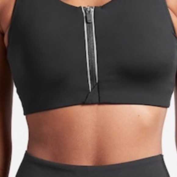 NWT Athleta Black Zip Along A-C Bra Black - Picture 3 of 10